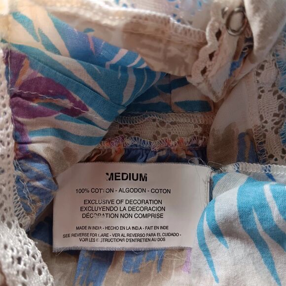 Nine West Vintage America Jeans Sleeveless Blouse SZ M Pearl Snap Buttons Floral - Picture 10 of 11